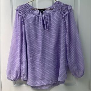 L Simply Vera Vera Wang Lavender Textured Peasant Blouse
